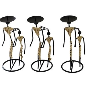Cobble Creek Wire‎ Figure Candle Holder Set of 3 pcs